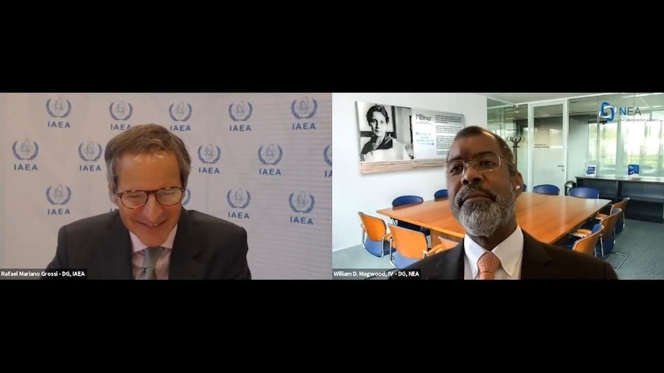 Screenshot from the NEA WebChat with IAEA Director-General Rafael Mariano Grossi, 15 October 2020